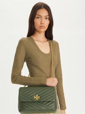 Tory Burch Kira chevron Bag with Gold Logo